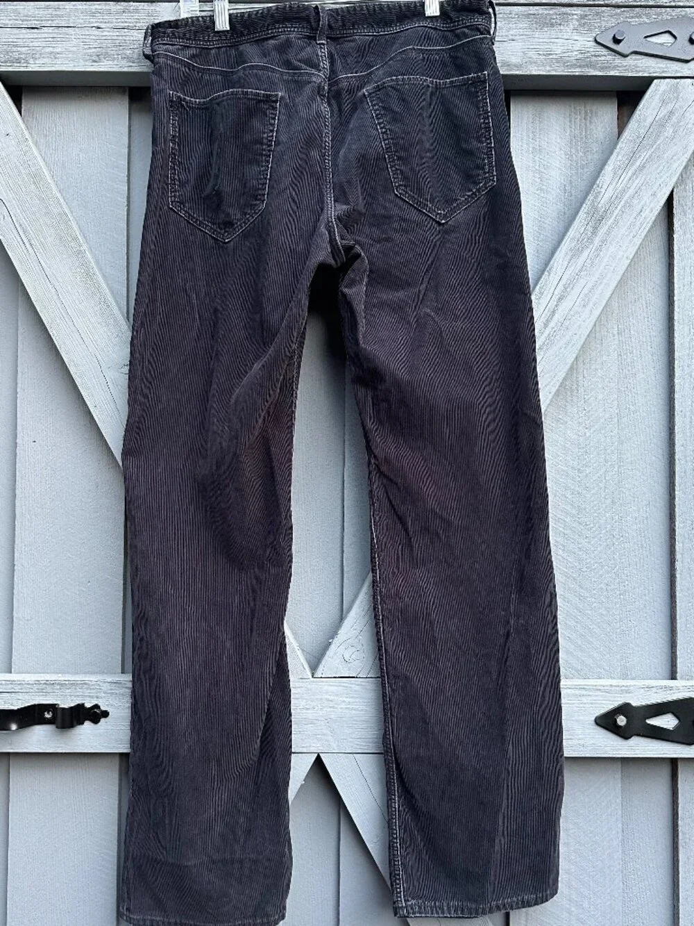 Banana Republic Straight Fit Corduroy Pants Men's 33x32 Charcoal Pima Cotton